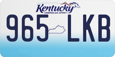 KY license plate 965LKB