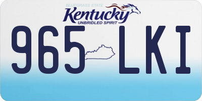 KY license plate 965LKI
