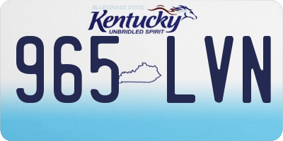 KY license plate 965LVN