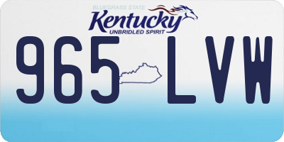 KY license plate 965LVW