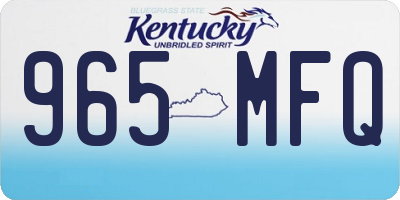 KY license plate 965MFQ