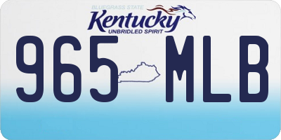 KY license plate 965MLB