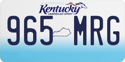KY license plate 965MRG