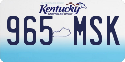 KY license plate 965MSK