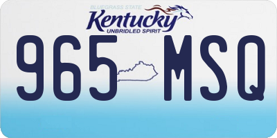 KY license plate 965MSQ