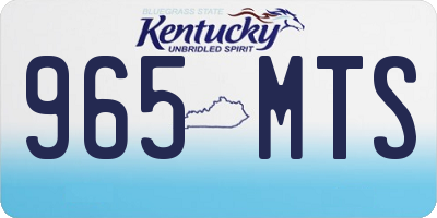KY license plate 965MTS