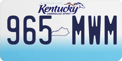 KY license plate 965MWM