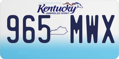 KY license plate 965MWX