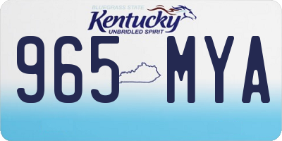 KY license plate 965MYA