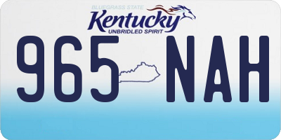 KY license plate 965NAH