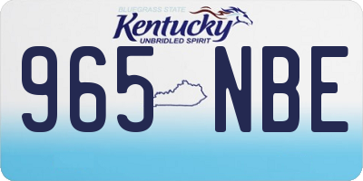 KY license plate 965NBE