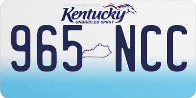KY license plate 965NCC