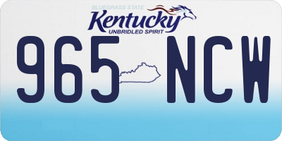 KY license plate 965NCW