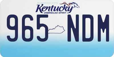 KY license plate 965NDM
