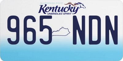 KY license plate 965NDN
