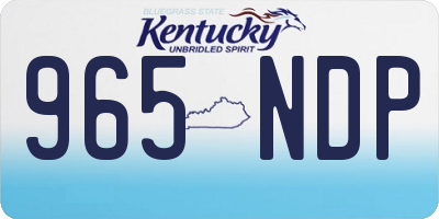 KY license plate 965NDP