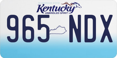 KY license plate 965NDX