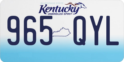KY license plate 965QYL