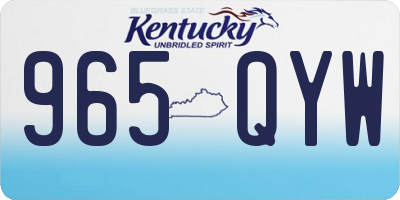 KY license plate 965QYW