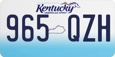 KY license plate 965QZH