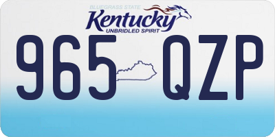 KY license plate 965QZP