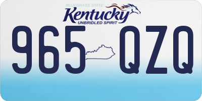 KY license plate 965QZQ