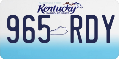 KY license plate 965RDY