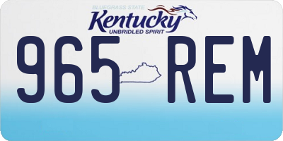 KY license plate 965REM