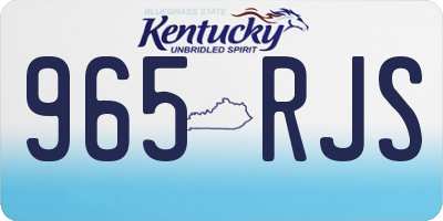 KY license plate 965RJS