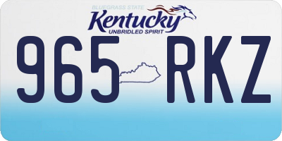 KY license plate 965RKZ