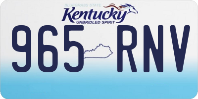 KY license plate 965RNV