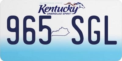 KY license plate 965SGL
