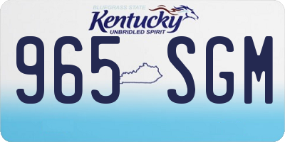 KY license plate 965SGM