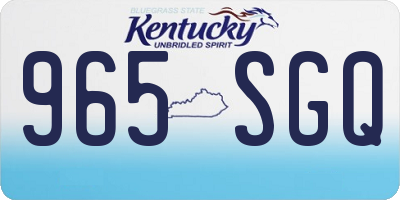 KY license plate 965SGQ