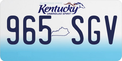 KY license plate 965SGV