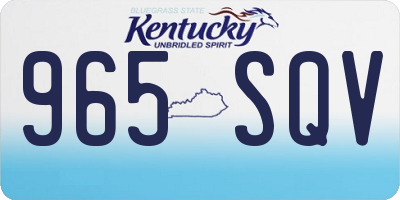 KY license plate 965SQV