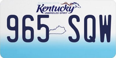 KY license plate 965SQW