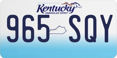 KY license plate 965SQY