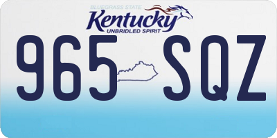 KY license plate 965SQZ
