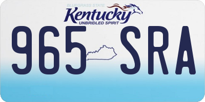 KY license plate 965SRA