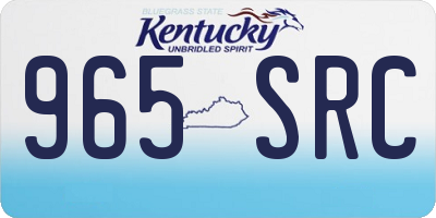 KY license plate 965SRC