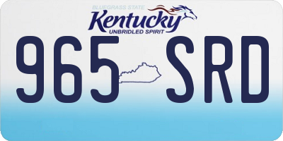 KY license plate 965SRD