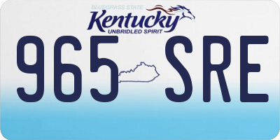 KY license plate 965SRE