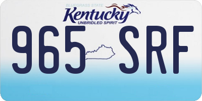 KY license plate 965SRF