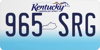 KY license plate 965SRG