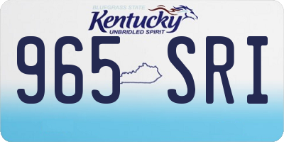 KY license plate 965SRI