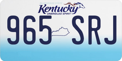 KY license plate 965SRJ