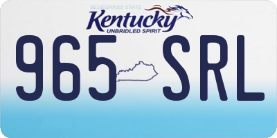 KY license plate 965SRL