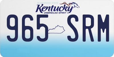KY license plate 965SRM
