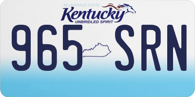 KY license plate 965SRN